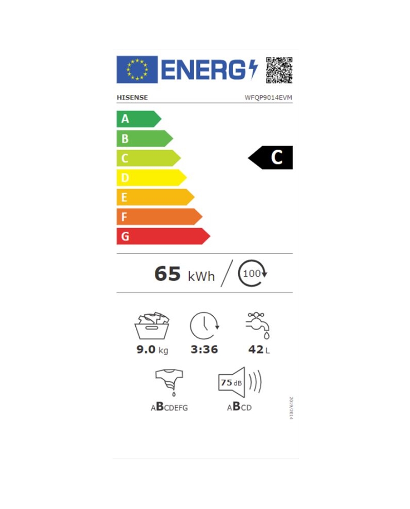 HISENSE MAQUINA ROUPA 9KG 1400RT INVERTER A - WF1Q9041BW