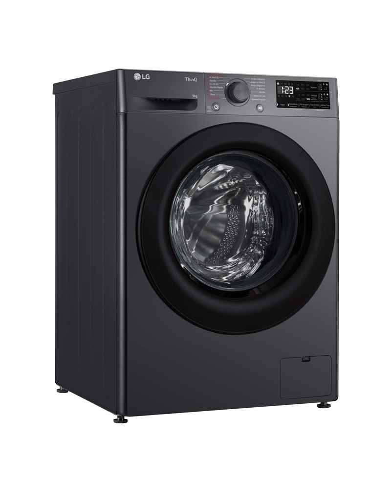 LG MAQUINA ROUPA 9KG 1400RT AI DD STEAM WIFI PRETAA - F4X1009NWK