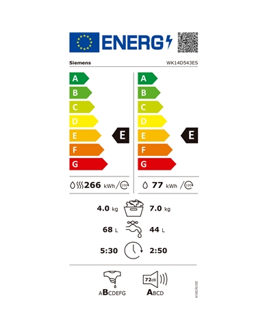 SIEMENS MAQUINA LAVAR 7KG 1400RT E SECAR 4KG INTEG D #1 - WK14D543ES