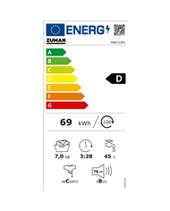 ZUMAN MAQUINA ROUPA 7KG 1000RT BRANCA D - MR0710P1