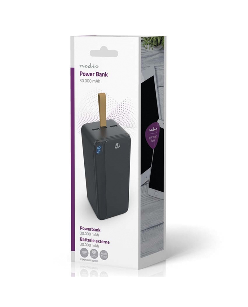 NEDIS POWERBANK 30000MAH PRETO #5 - PBKPD20W325BK