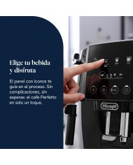 De'Longhi Magnifica Start Máquina de café super automática, espumador de leite manual, 4 bebidas One-Touch, controlos Soft Touch