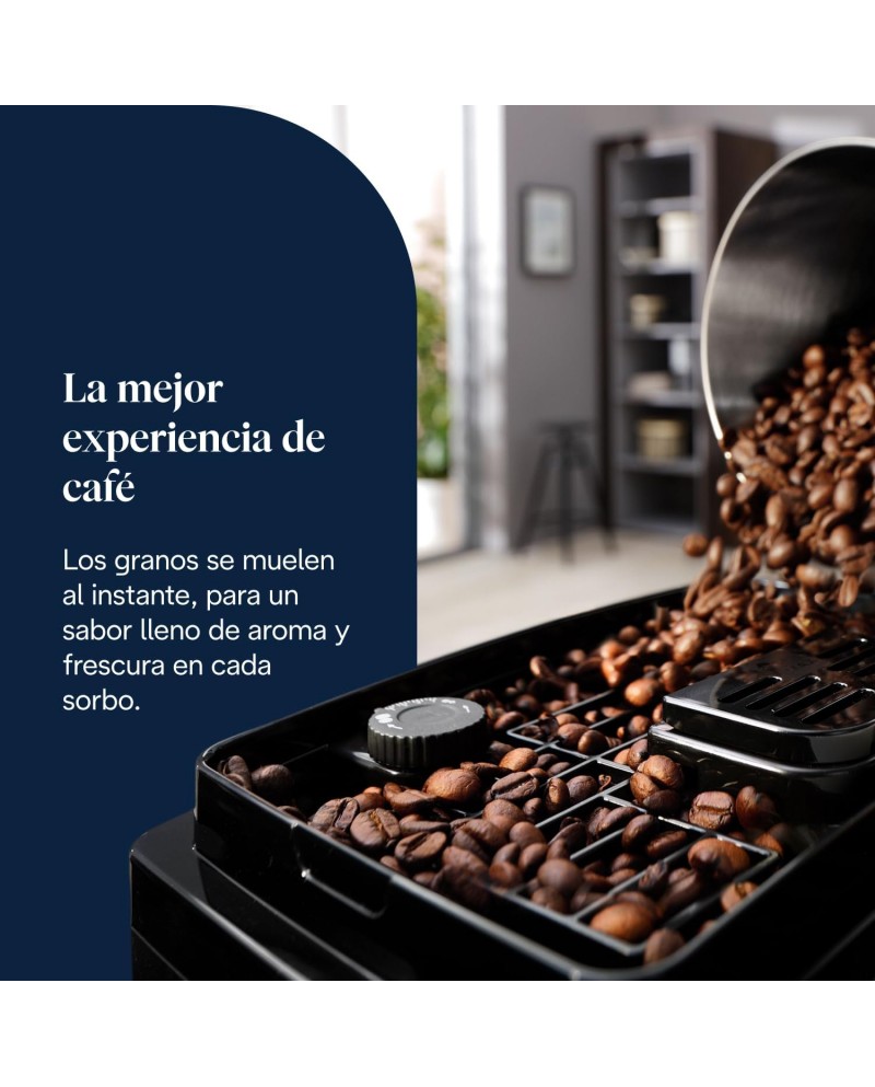 De'Longhi Magnifica Start Máquina de café super automática, espumador de leite manual, 4 bebidas One-Touch, controlos Soft Touch