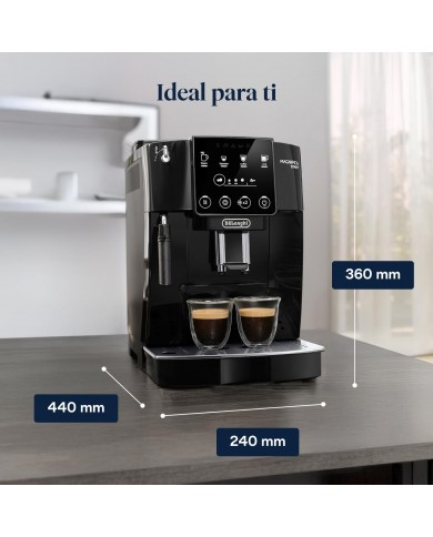 De'Longhi Magnifica Start Máquina de café super automática, espumador de leite manual, 4 bebidas One-Touch, controlos Soft Touch