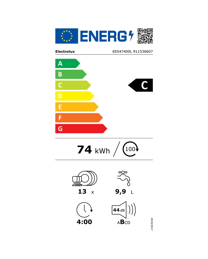 ELECTROLUX MAQUINA LOUÇA INTEG 8PROG 13TALHE C - EES47400L