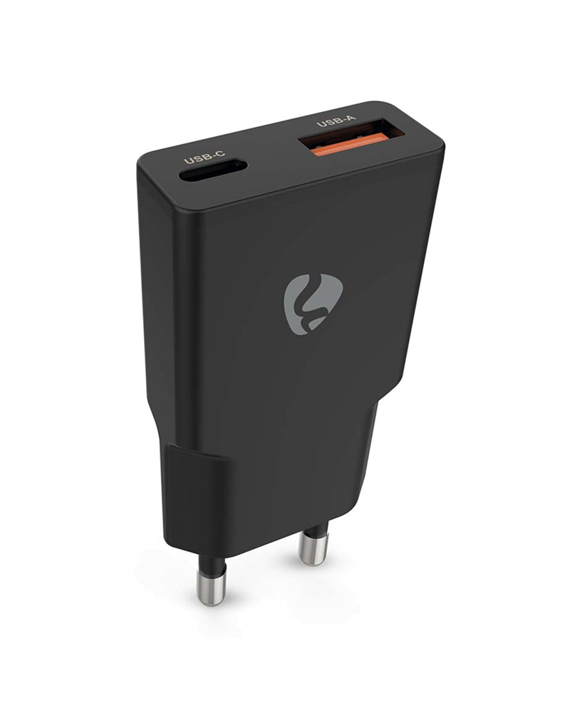 NEDIS CARREGADOR DE PAREDE RAPIDO 20W USB-A USB-C - WCHA20BK