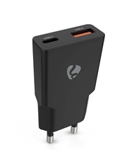 NEDIS CARREGADOR DE PAREDE RAPIDO 20W USB-A USB-C - WCHA20BK