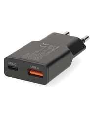NEDIS CARREGADOR DE PAREDE RAPIDO 20W USB-A USB-C #3 - WCHA20BK