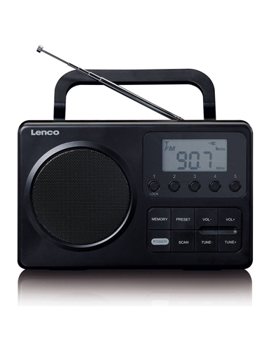 LENCO RADIO PORTATIL FM PLL 2.5" PRETO - MPR035BK
