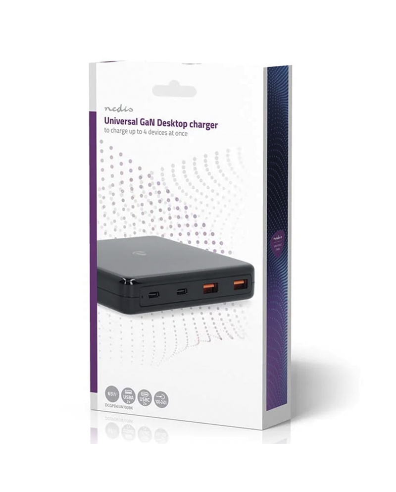 NEDIS CARREGADOR DE MESA 60W USB-A USB-C #3 - DCGPD65W100BK
