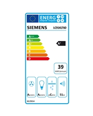 SIEMENS CHAMINE 90CM 3+2VELOC EXTRAÇAO MAX 1007M3/H VID PRET - LC91KLT60