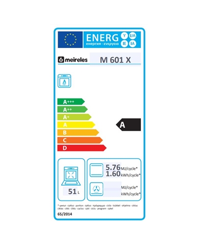 MEIRELES FOGAO INOX 4GAS L60xP60CM FORNO GAS C/AC GRILL EL A - M601X