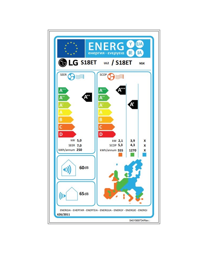 LG AR CONDICIONADO INT+EXT STANDARD INV WIFI 18000BTU A++/A+ - EZ18CY