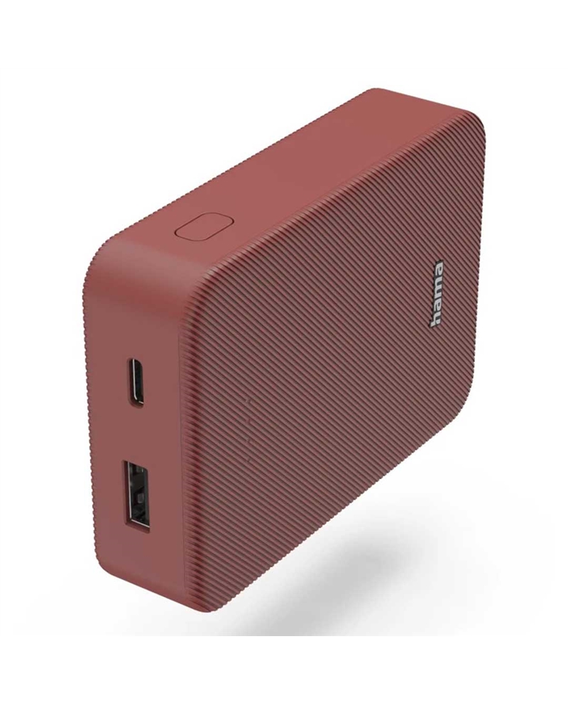 HAMA POWERBANK COLOUR 10 10000MAH 2 SAIDAS VERMELHO - 00201714