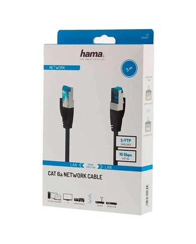 HAMA CABO REDE CAT 6A S/FTP 3.0M - 00200681
