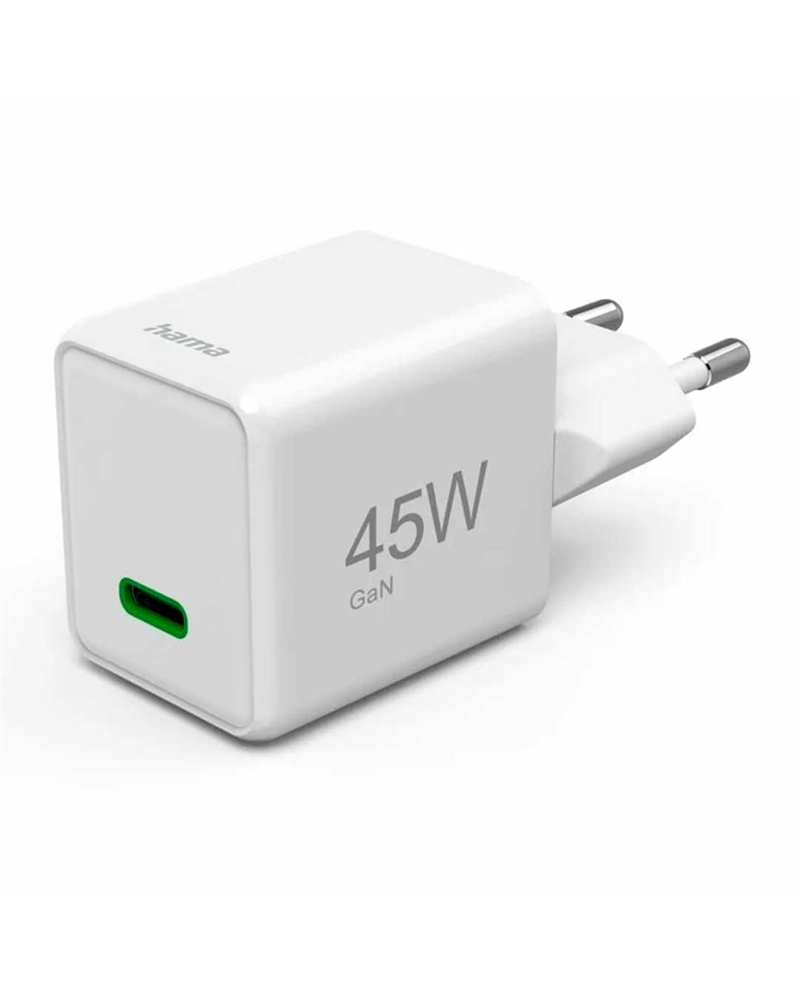 HAMA CARREGADOR RAPIDO GaN USBC SUPER MINI PD 45W BRANCO - 00201983