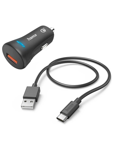 HAMA CARREGADOR RAPIDO P/AUTOM C/CABO DE CARREG USBC - 00201615
