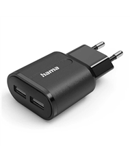 HAMA CARREGADOR 2X USBA 12 W, PRETO - 00201971