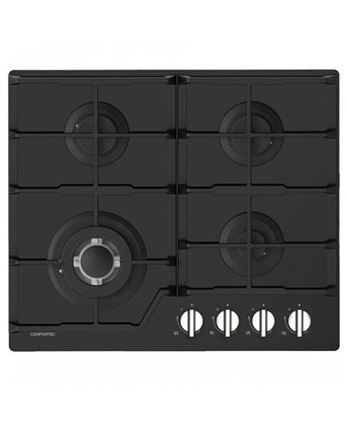 CONFORTEC PLACA 4GAS VIDRO PRETO - CFH6084CB