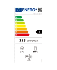 BEKO FRIGORIFICO 2PTS 1,465X0,54X0,60MT 206LT E #2 - RDSO206K40WN