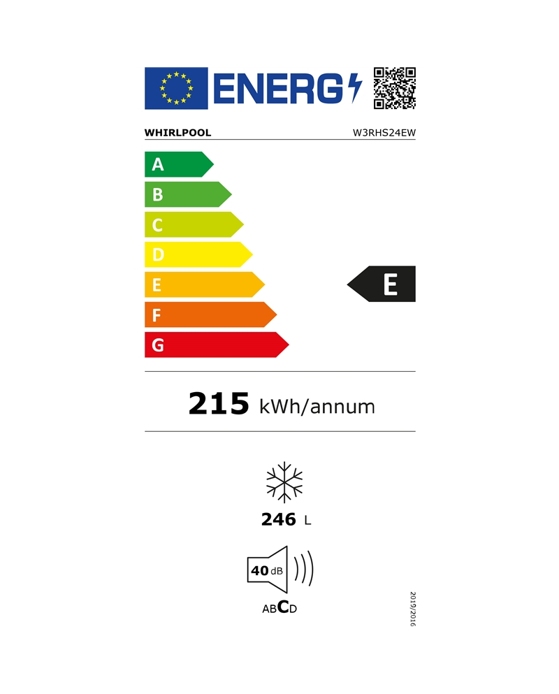 WHIRLPOOL ARCA HORIZONTAL 246LT 845X955X615 DISP LED E - W3RHS24EW