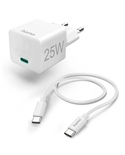 HAMA CARREGADOR RAPIDO C/CABO CARREGAMENTO USBC 25W BRANCO - 00201624