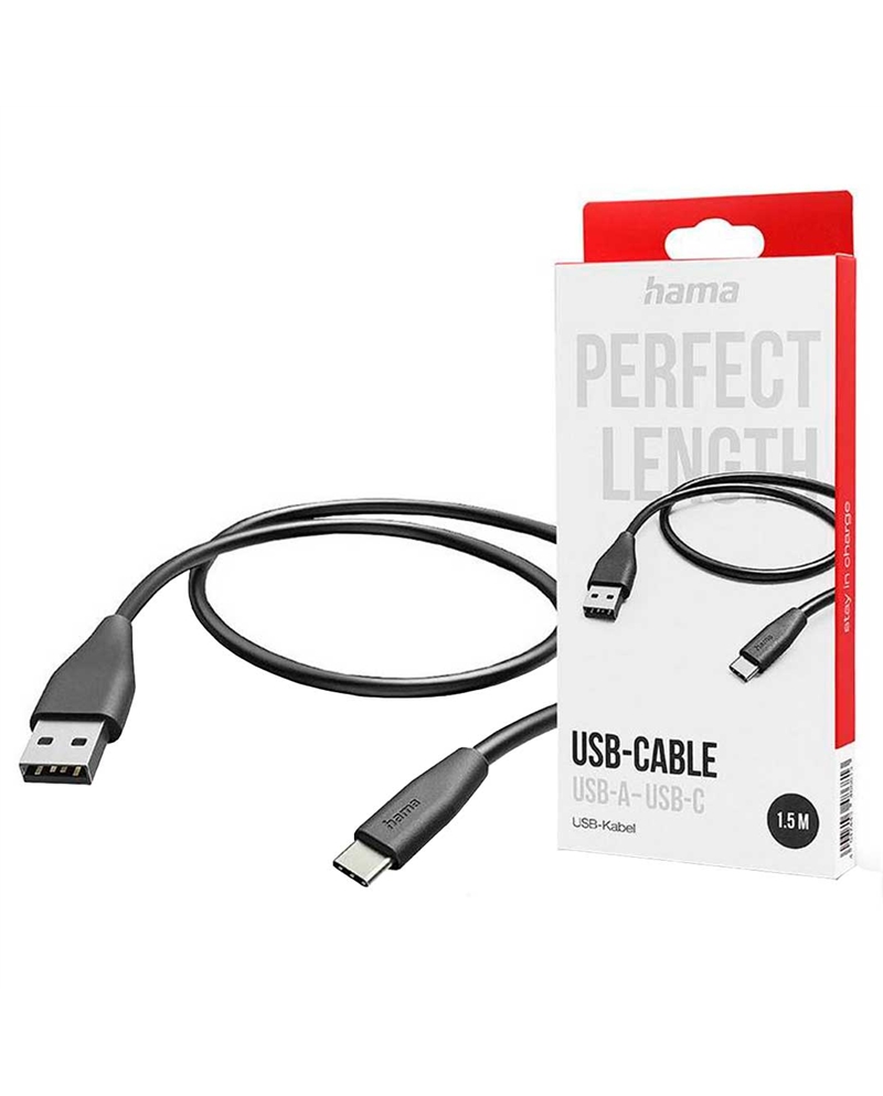 HAMA CABO USBA USBC 1.5M PRETO - 00201595