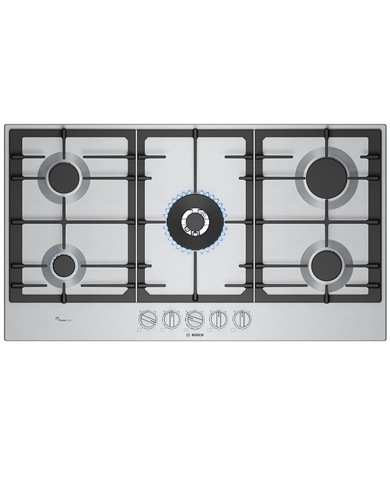BOSCH PLACA 90CM 5GAS 1WOK C/ISQUEIRO INOX - PCR9A5I90