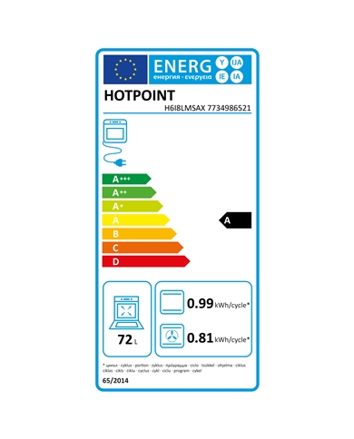 HOTPOINT FOGAO VITRO 60CM FORNO MULTIF INOX A #1 - H6I8LMSAX