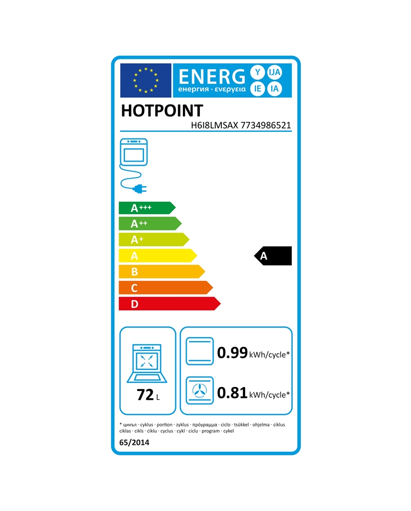 HOTPOINT FOGAO VITRO 60CM FORNO MULTIF INOX A #1 - H6I8LMSAX