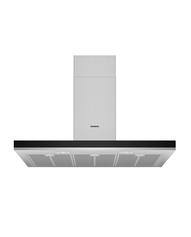 SIEMENS CHAMINE 90CM 739M3/H INOX VIDRO PRETO B - LC97BHM50