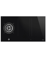 SMEG PLACA GAS E INDUÇAO 90CM CLASSICA CERAN PRETA - PM3953D