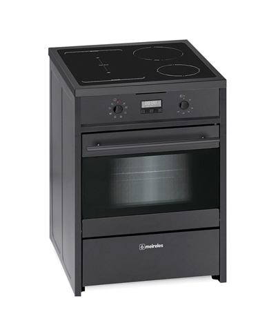 MEIRELES FOGAO 60X60 4Z IND. FORNO ELECT MULTIF PRETO - E612BL