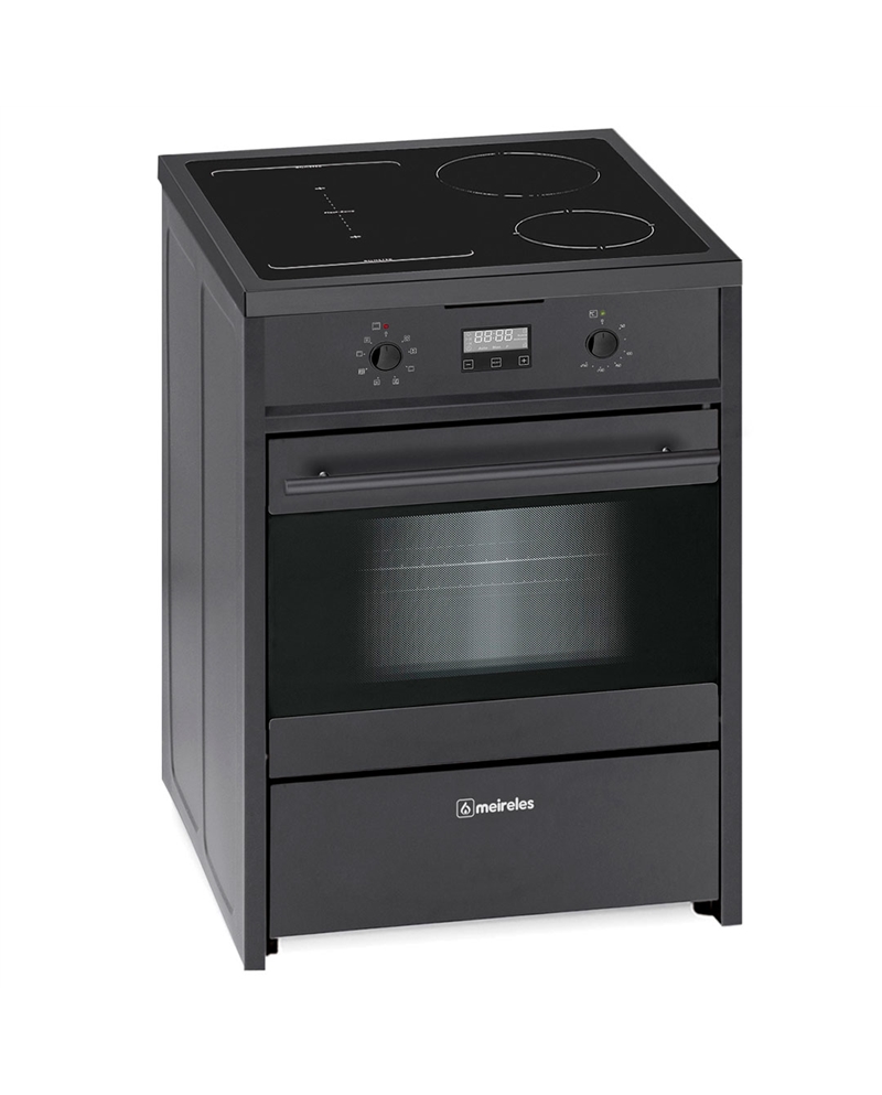 MEIRELES FOGAO 60X60 4Z IND. FORNO ELECT MULTIF PRETO - E612BL