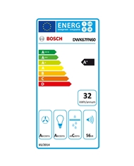 BOSCH CHAMINE PAREDE 60CM VIDRO PRETO A+ - DWK67FN60