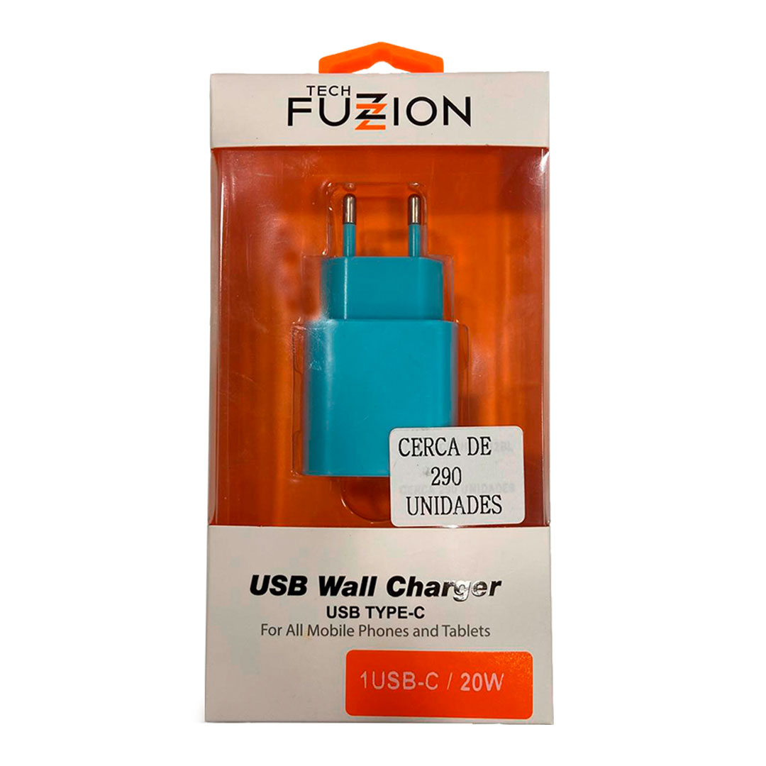 TECH FUZZION USB WALL CHARGER TYPE C 20W AZUL