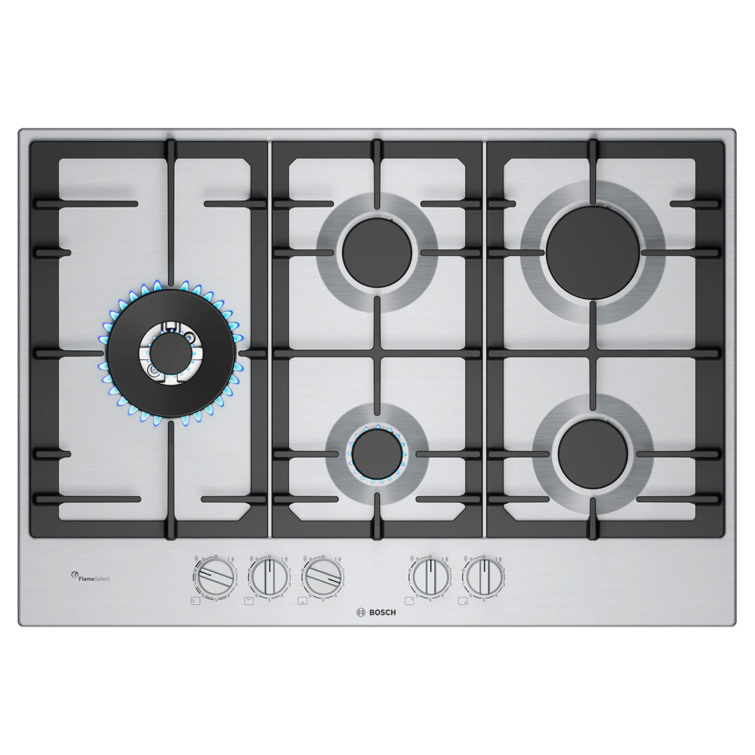 BOSCH PLACA 75CM 5GAS 1WOK INOX
