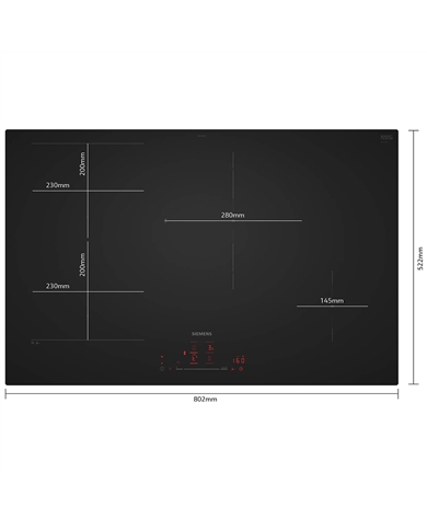 SIEMENS PLACA INDUÇAO 80CM FLEXINDUTION VIDRO MATE - EX81AHEC1E