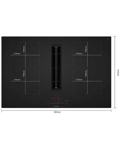SIEMENS PLACA INDUÇAO 80CM C/ VENTILAÇAO INTEG VIDRO MATE - ED81AHQ26E