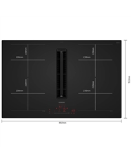 SIEMENS PLACA INDUÇAO 80CM C/ VENTIL INTEG FLEX VIDRO MATE - EX81AHL26E