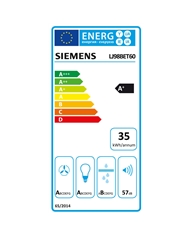 SIEMENS CHAMINE 90CM 3+2VELOC EXTRAÇAO MAX 851M3/H VID PRET - LJ98BET60