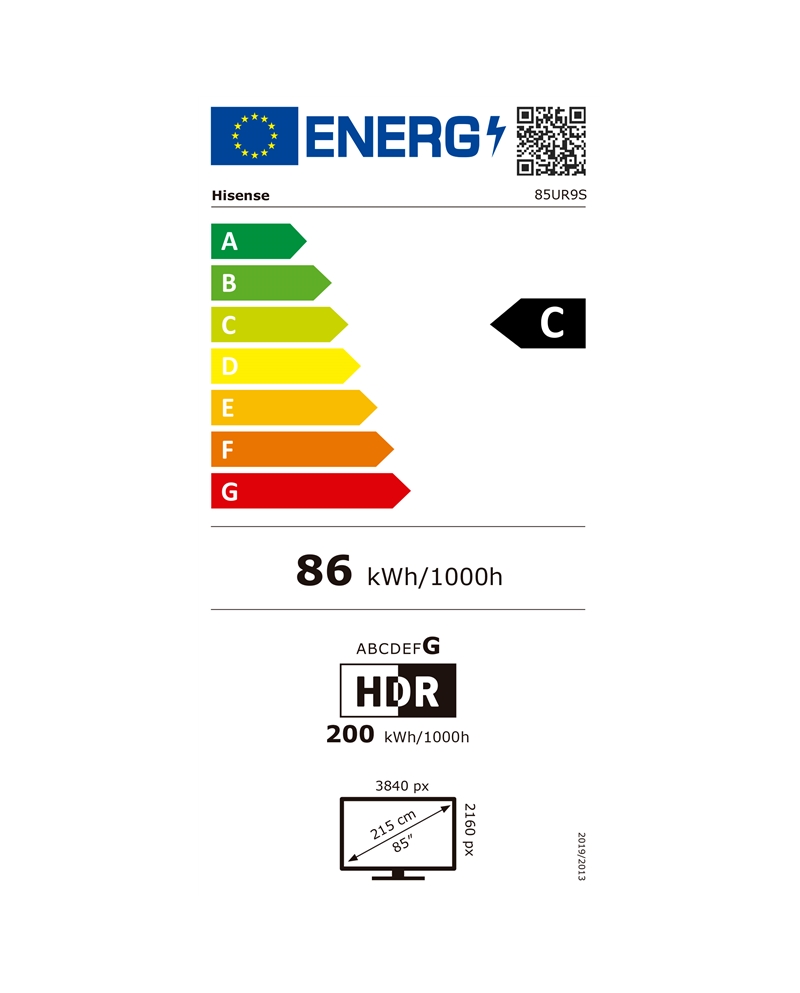 HISENSE LED 85" RGB 4K UHD SMARTTV 3HDMI 2USB C - 85UR9S