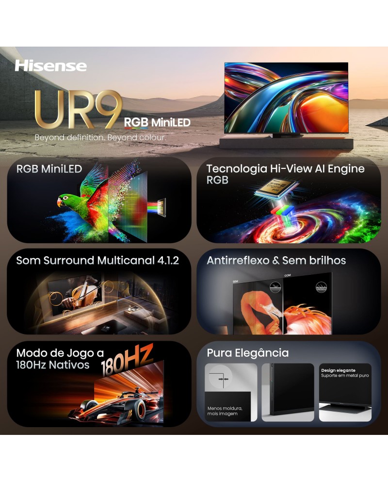 HISENSE LED 85" RGB 4K UHD SMARTTV 3HDMI 2USB (C)