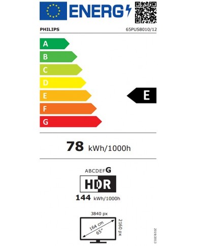 PHILIPS LED 65" 4K UHD SMART TV AMBILIGHT 3HDMI 2USB E