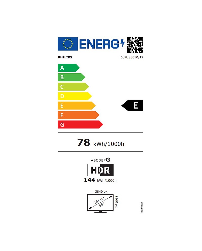 PHILIPS LED 65" 4K UHD SMART TV AMBILIGHT 3HDMI 2USB E