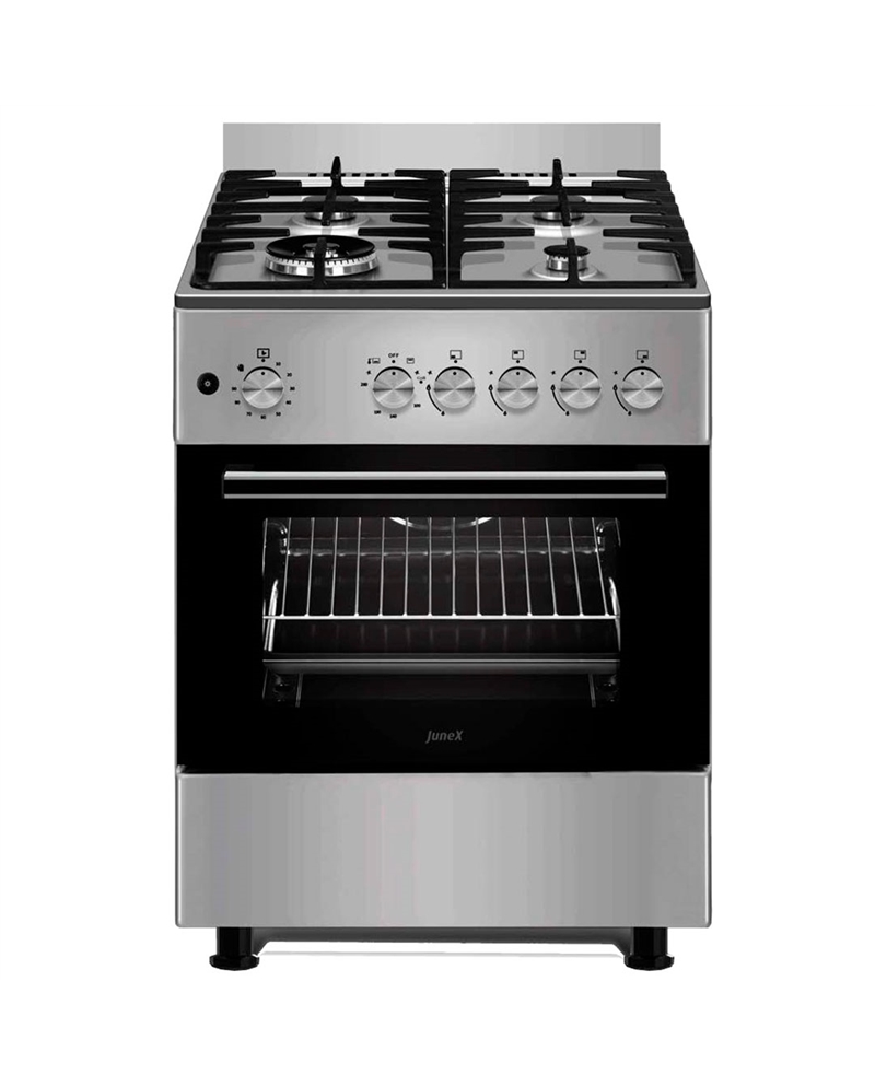 JUNEX FOGAO 60X60CM 4GAS 1WOK BUT FORNO E GRILL A GAS INOX - RL777XB