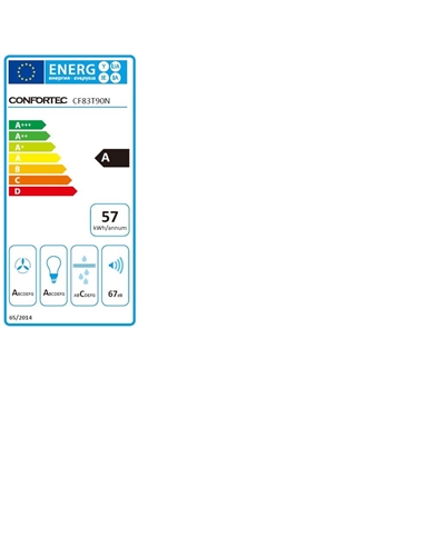 CONFORTEC CHAMINE 90CM 800M3H VIDRO PRETO INOX A - CF83T90N