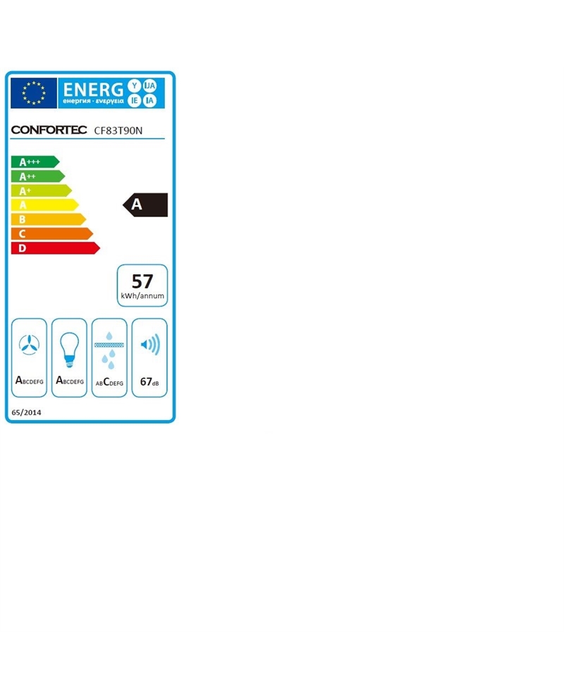 CONFORTEC CHAMINE 90CM 800M3H VIDRO PRETO INOX A - CF83T90N