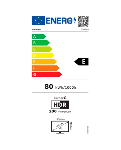 HISENSE LED 65" RGB 4K UHD SMARTTV 3HDMI 2USB E - 65UR9S