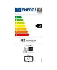 HISENSE LED 75"4K UHD SMART TV 4HDMI 2USB F - 75U7SE